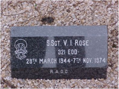 BR002p1.jpg - S/SGT Vernon I ROSE  * 28 March 1944 - † 7 November 1974  Aged 30, RAOC, killed by an IRA landmine left near an electricity substation just outside Stewartstown, Tyrone. He along with other soldiers had gone along to the substation following an explosion there the previous night. Bill Chamberlain wrote: I understand that Vernon I Rose was a twin, and both he and his brother served in the JL's during the period 1959-62. Click here to see a site dedicated to those who lost their lives on Bomb Disposal Opperations in Northern Ireland  Any details, memories or photographs that you may have would be most welcome. 