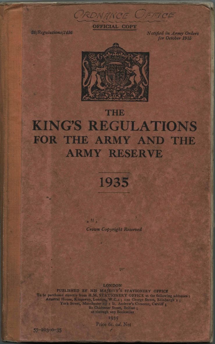 Kings Regulations, 1935