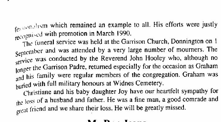 BD008g2.jpg - Graham Scott Duncan Excerpt of RAOC Gazette Entry 199211-301  Any details, memories or photographs that you may have would be most welcome.
