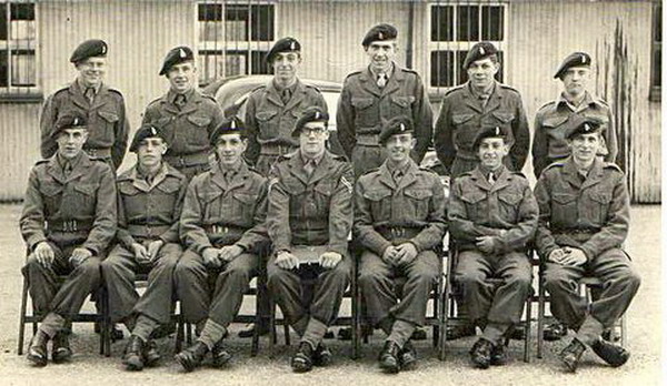 BF001p2.jpg - Paul G. Farley This photo, also passed on to us by Barry Driscoll, shows those Boys who Passed Out into "Man's Service" in April 1953  Rear: Paul G Farley, Coupland, 3, 4, 5, 6, Front:  Neville Shute, Absom, Sid Lacey, P. Staff Instructor, Barry Driscoll, 12, 13  Any details, memories or photographs that you may have would be most welcome.