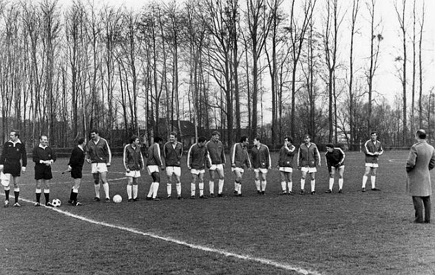 BH002p3.jpg - Michael "Mick" Charles Hinson This photo, sent in by Ted Taylor (REME) shows 1 Fd.Wksps. winners of the BAOR Craftmen Cup lined up to play the UK Craftmen Cup Winners SEME (we won 2-1. The 1st. BAOR side to hold the Play Off Cup. Mick is on the far right - and close-up on the next page.  Any details, memories or photographs that you may have would be most welcome.