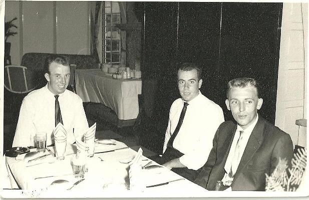 BS010P5.jpg - Douglas John SIMPSON * 22 February 1939 - †10 February 1982  Ray Spencer, Fred Ledger & Doug Simpson in Hong Kong ca.1961.  Any details, memories or photographs that you may have would be most welcome.