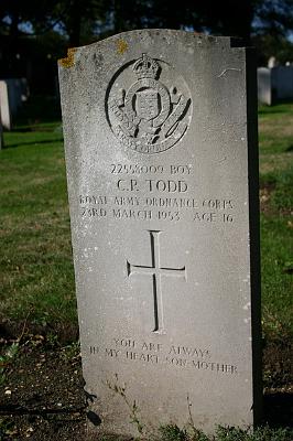 BT001p3.JPG - 22558009 B/Cpl Colin Todd Colins gravestone Haslar Naval Hospital Military Cemetery, Gosport Plot  Any details, memories or photographs that you may have would be most welcome.